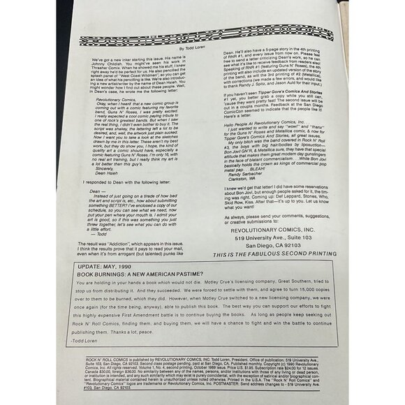 Vtg Rock N Roll Comics Motley Crue #4 Unauthorized Biog MAY 1990 Revolutionary - Picture 4 of 5